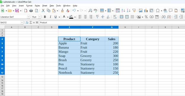 Select for subtotals